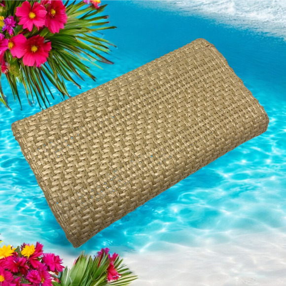 Etienne Aigner Natural Wicker Raffia Clutch Continental Wallet Organizer - Picture 4 of 8